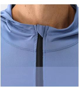 Veste à fermeture éclair respirante à séchage rapide pour homme, col à capuche, anti-UV, imprimé, pour l'entraînement physique, la course à pied, les vêtements de sport d'hiver - Product Image 3