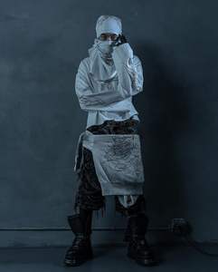 Cropped Acid Wash <b>T</b>-<b>Shirt</b> for <b>Men</b> 100% Cotton <b>Long</b> <b>Sleeve</b> Custom Street Wear Anti-Wrinkle Cropped Tee - Product Image 3