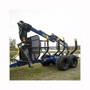 Remorque compacte et légère pour petits tracteurs avec cadre de chargement manuel pour l'exploitation forestière dans le jardin ou en milieu rural - Product Image 1