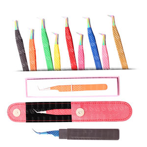 Pinces à épiler professionnelles en acier inoxydable de qualité supérieure, anti-magnétiques, poignée confortable, longueur 10 mm, logo personnalisé, marque privée - Product Image 3