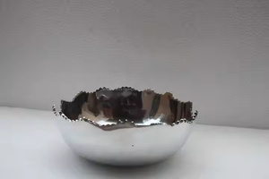 Textured Stainless Steel Raised Bowl For Stylish Dining Display - Product Image 6
