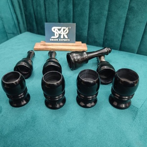 Brocha de Afeitar de Cuerno de Búfalo Tallado Más Vendida, Mango Ergonómico y Ligero para Maquinillas de Afeitar de Seguridad, Calidad de Exportación SMARK EXPORTS - Product Image 5