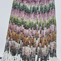 Perles de pierre naturelle multi-tourmaline, tailles 3mm-7mm, longueur 16 pouces, certifiées par un tiers, haute qualité, pour la fabrication de bijoux