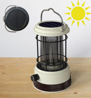 5W LED dimmable Portable lanternes à énergie solaire Rechargeable rétro Vintage bambou naturel jardin décoration de la maison randonnée Camping