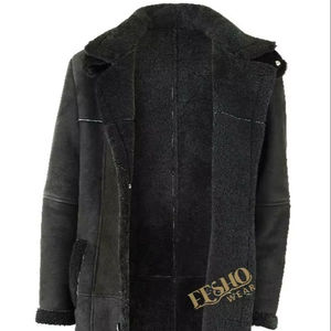 High Demand <b>Mens</b> Slim Overcoat Shearling Style Leather Jacket Fashion Winter Outerwear Smart Fit Long Motorcycle <b>Coat</b> OEM Supply - Product Image 1