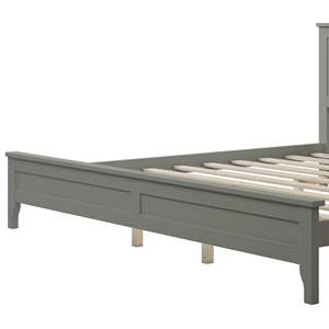 Estructura de cama gris minimalista con diseño de plataforma - Product Image 3