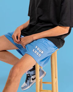 Shorts décontractés pour hommes en maille peignée double couche polyester/coton, écologiques, séchage rapide, respirants, pour le jogging, le basketball et la course à pied - Product Image 3