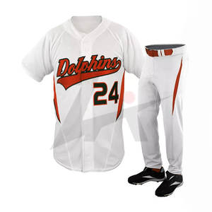 Conjuntos de uniformes y camisetas de béisbol para adultos de alta calidad, nombres de equipos personalizados impresos, ropa deportiva transpirable de poliéster 100% - Product Image 1