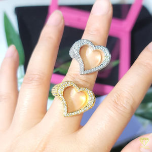 Lab Grown Icebox Style Cluster Ring Rose Gold Plated Rectangle Ring con diamantes de corte mixto, Hip Hop Luxury Statement Jewelry - Product Image 2