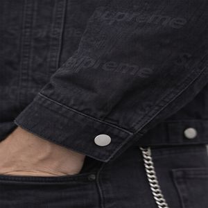 <b>Men</b> <b>Black</b> <b>Denim</b> <b>Jacket</b> Button Up Casual Streetwear Outerwear Cotton Streetwear DTG Print Vintage Turn-down Collar Outer <b>Jacket</b> - Product Image 4