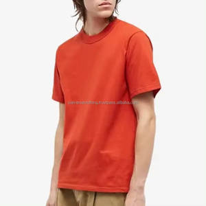 T-shirts en coton rouge uni pour hommes, coupe classique, personnalisables, vente en gros, été, doux, décontractés, manches courtes, t-shirts vierges de qualité supérieure pour hommes - Product Image 2