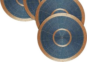 Salvamanteles con Cuentas Azules y Doradas |   Mantel Redondo Hecho a Mano para Mesa de Comedor, para Bodas, Fiestas de Navidad |   Juegos de Decoración de Mesa para Banquetes y Hogar - Product Image 3