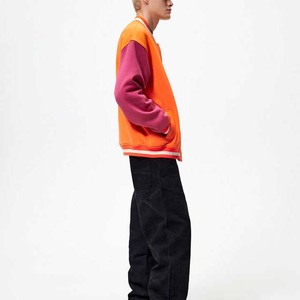 Oem Custom Winter Coated Wool Embroidery Mens <b>Fleece</b> Letter Bomber Baseball Varsity <b>Jacket</b> with Front Logo - Product Image 3