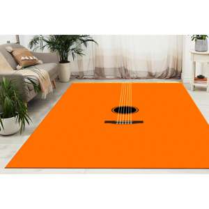 Guitar <b>Printed</b> Rug - Personalized Music <b>Room</b> Art Rug, Easy To Clean,Chenille Rug - Product Image 1