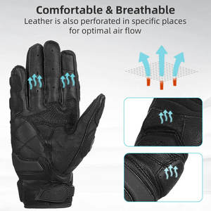 Guantes de moto de carreras Guantes de cuero para bicicleta con pantalla táctil Guantes personalizados para montar en moto más vendidos - Product Image 3
