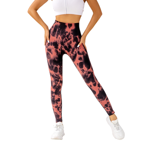 Powerstride High Waist Gym <b>Tights</b> Breathable Compression Fashion Workout Leggings <b>Knitted</b> Fabric with Logo on Waist - Product Image 3