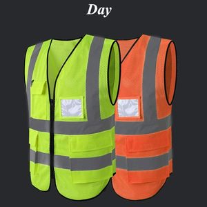Gilet de sécurité au travail haute visibilité personnalisable 100% vestes de travail réfléchissantes en polyester avec logo personnalisable - Product Image 4