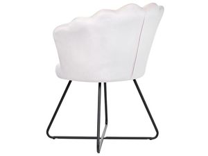 Sillón moderno Melly para comedor tela de terciopelo blanco sobre marco de aluminio para comedor interior en apartamento o villa - Product Image 4