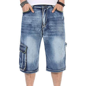 Shorts en jean pour hommes, lavage à l'acide, délavage clair, longueur genou, style décontracté respirant pour l'été, fabrication sur mesure - Product Image 5