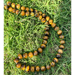 Prix en gros sur les colliers de perles rondes en œil de tigre naturel de haute qualité - Product Image 3