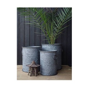 Vente en gros vase à fleurs galvanisé seau jardinière grand décor de jardin vintage pour fleurs fraîches séchées pour la maison et le mariage - Product Image 2