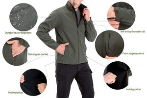 Chaqueta cortavientos Softshell impermeable para deportes al aire libre para hombre - Product Image 4