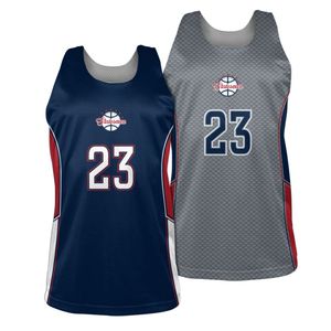 Ensemble de maillots d'entraînement de basket-ball réversibles et personnalisables Maillots grande taille respirants Bas Vêtements d'entraînement personnalisables en gros - Product Image 3