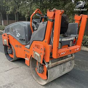 Compacteur vibrant à double tambour HAMM HD10 d'occasion, poids de travail 3 tonnes, marque allemande d'origine, compacteur de petite taille - Product Image 2