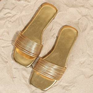 Sandales plates pour femmes avec détail nœud, séchage rapide, antidérapantes, chaussures d'été pour vacances en bord de mer, élégantes et décontractées - Product Image 3