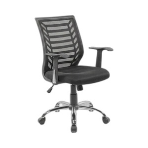 Silla de Oficina de Trabajo de malla gris Miami, diseño moderno, reposacabezas de altura ajustable para uso ejecutivo giratorio, tela duradera de aluminio PU - Product Image 1