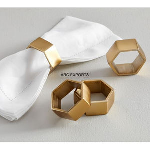 Golden Octagonal <b>Napkin</b> Ring Wedding <b>Birthday</b> Parties Dinnerware Decorative Tissue Holder High Grade Quality <b>Napkin</b> Ring Supply - Product Image 1