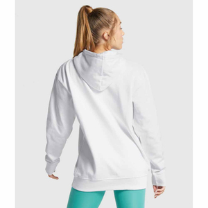 OEM Fabrication sur mesure de haute qualité polaire coton vierge sweats à capuche pour femmes col à capuche respirant avec logo avant respirant - Product Image 2