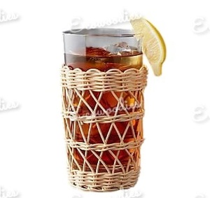 Diseño único hecho a mano elegante tejido de ratán botella cubierta de vidrio de diseño tejido de ratán - Product Image 5