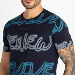 Meilleure qualité T-shirt pour hommes Couleur unique Léger et confortable Tissu tricoté 100% coton pour vêtements décontractés d'été - Product Image 5