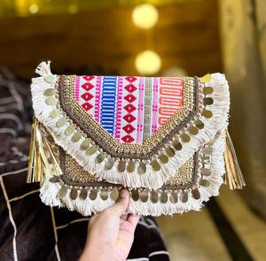 Superior Boho Chic Banjara Clutch <b>Bag</b> with Vibrant Beadwork and Embroidery Ideal for Bohemian Fashion and Special Events - Product Image 5