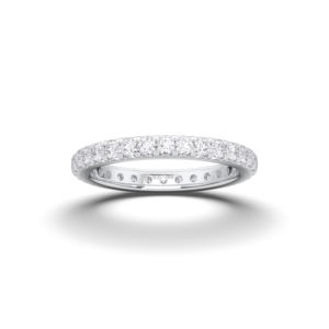 Anillo de Bodas de eternidad completa de diamante redondo de moissanita de 0,75 quilates de quilates hecho en oro sólido de 10K, 14K o 18K para mujer - Product Image 1