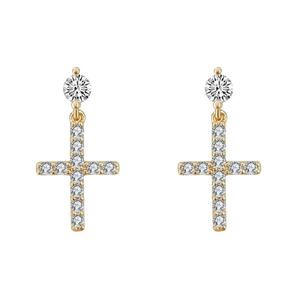 Boucles d'oreilles en argent sterling 925 de luxe rondes et brillantes en diamant Moissanite Style Hip Hop - Product Image 1