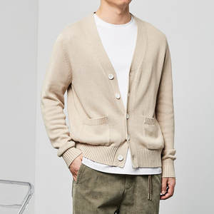 OEM sur mesure chandails cardigan pour hommes vente en gros hiver mode cardigan décontracté col en v pull élégant en coton tricoté pour hommes - Product Image 5