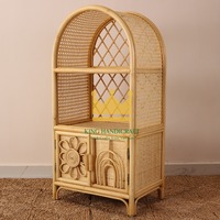 Armoire en arc de marguerite en rotin naturel écologique pour garde-robe d'enfants au design époustouflant fabriqué à la main au Vietnam