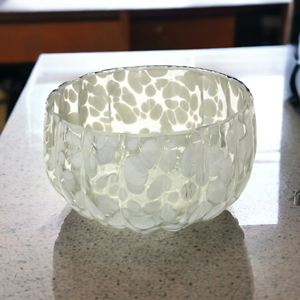 ชามลายจุดแก้วสีน้ำตาลเป่าด้วยมือสำหรับใส่ของหวานสลัดผลไม้ตกแต่งงานปาร์ตี้ทันสมัย - Product Image 5