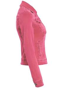 Veste universitaire décontractée déchirée pour femmes, de haute qualité, ajustée, en denim, lin, élasthanne, imperméable, réversible, respirante - Product Image 4