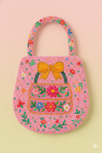 Bolso Boho Chic con Cuentas de Granada, Bolso de Mano de Verano 2026, Bolso Bordado a Mano con Diseño de Paisaje, Estilo Estético - Product Image 4