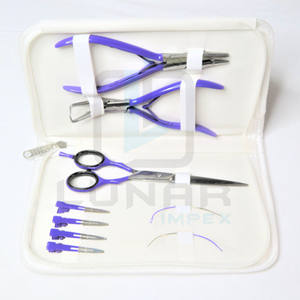 Kit de herramientas para extensiones de cabello, alicates de extensión de cabello de acero inoxidable con tijeras de barbero en Color lavanda - Product Image 3
