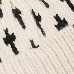 Custom Patterns Knit Beanie Hats with <b>Pom</b>-<b>pom</b> Logo Patch Winter Beanies for Men Women Acrylic Wool Warm Hats Vietnam Factory - Product Image 5