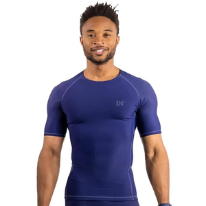 Chemise de compression légère en tricot à manches courtes pour hommes pour le sport-Style sportif Logo personnalisé Anti-rides et séchage rapide - Product Image 4