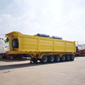 Semi-<span class=keywords><strong>remorque</strong></span> benne basculante en acier à 6 essieux en forme de U, capacité de 60 tonnes et suspension mécanique - Product Image 4