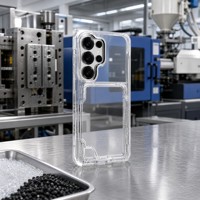 Étui transparent avec béquille pour Samsung Galaxy S26 Ultra S26 Plus, fente pour cartes, pare-chocs antichoc en TPU et acrylique, transparent