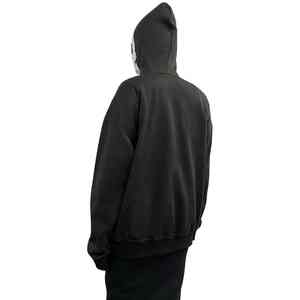 Sweat-shirts à capuche surdimensionnés pour hommes avec strass, logo personnalisé, pull brillant, coton lourd, vêtements de rue, sweat-shirt à capuche OEM - Product Image 6