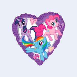 Ballons de fête My Little Pony en forme de cœur en aluminium 43 cm, lot de 2 - Product Image 1