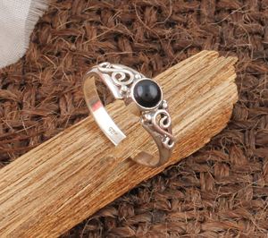 Vente en gros de bijoux en argent sterling 925, onyx noir naturel, design bohème classique, en filigrane, unisexe, mode mariage - Product Image 2